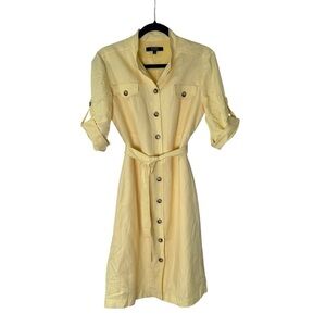 Alex Marie Size 6 Women’s Yellow Belted Shirt Dress
